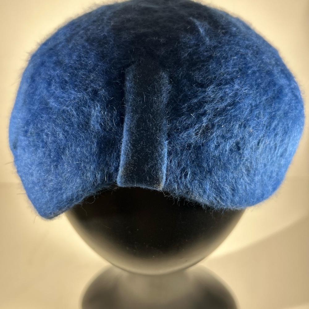 Blue Wool Beret with Rhinestone Accents - Picture 10 of 12
